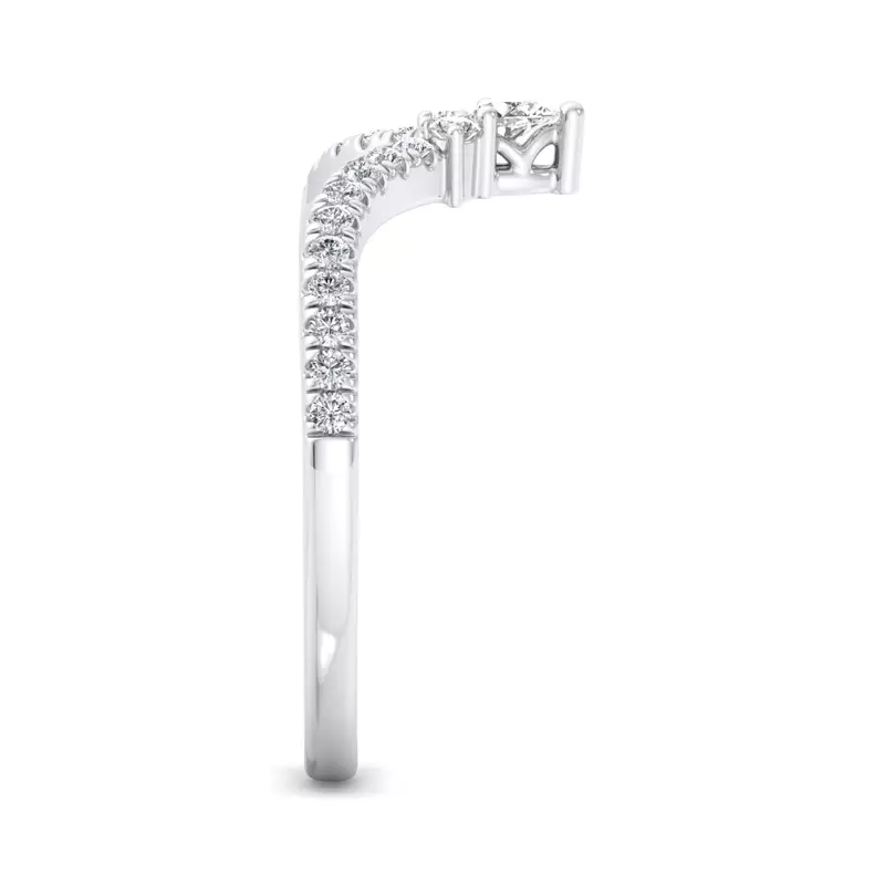 Platinum Holly Pave Chevron Band