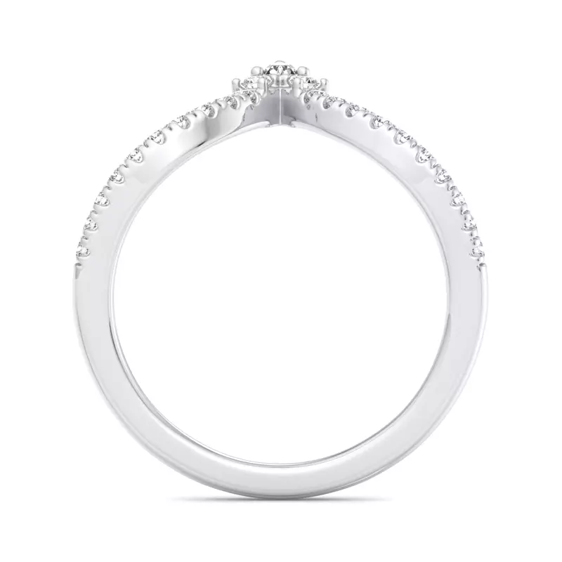 Platinum Holly Pave Chevron Band