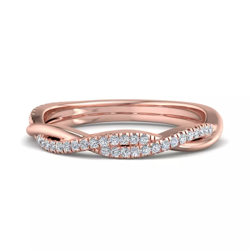 14K Rose Gold Jimena Twisted Pave Band
