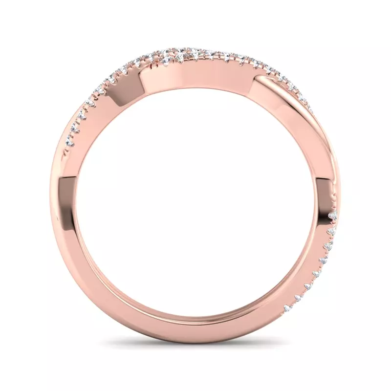 14K Rose Gold Jimena Twisted Pave Band