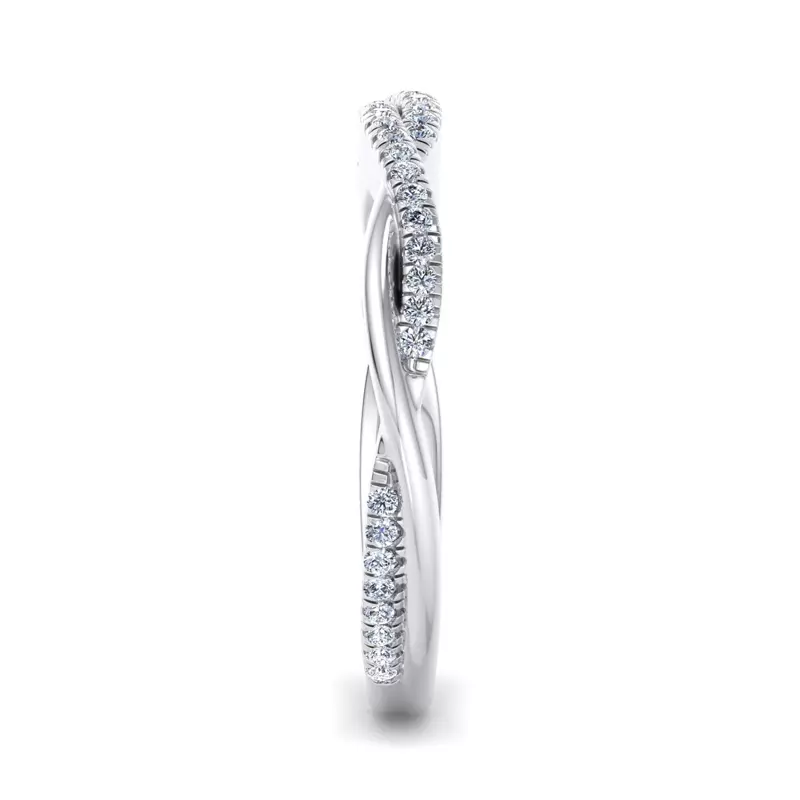 14K White Gold Jimena Twisted Pave Band
