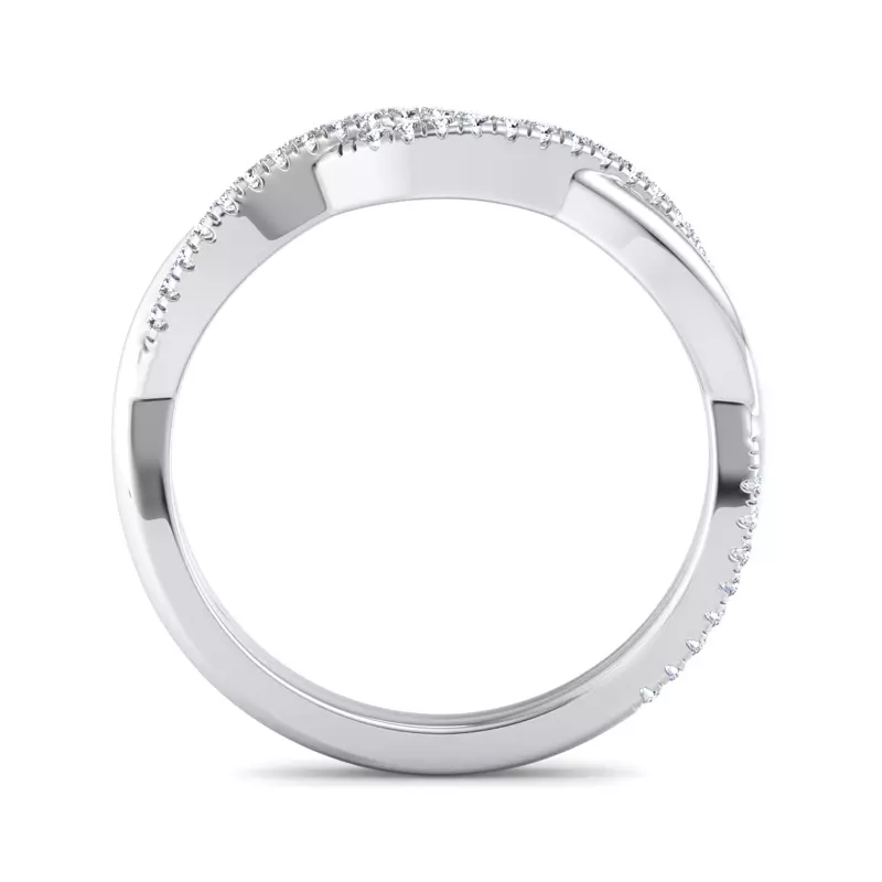 14K White Gold Jimena Twisted Pave Band