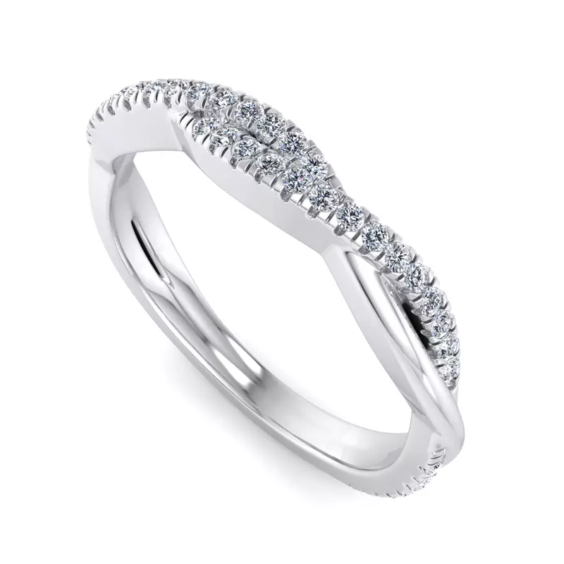 14K White Gold Jimena Twisted Pave Band