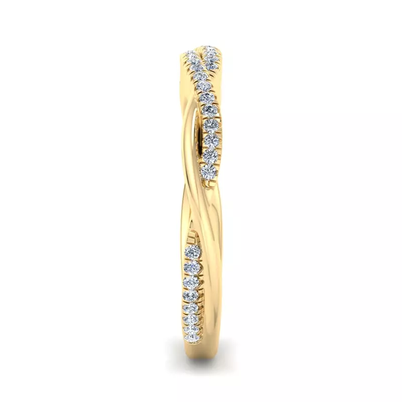 14K Yellow Gold Jimena Twisted Pave Band