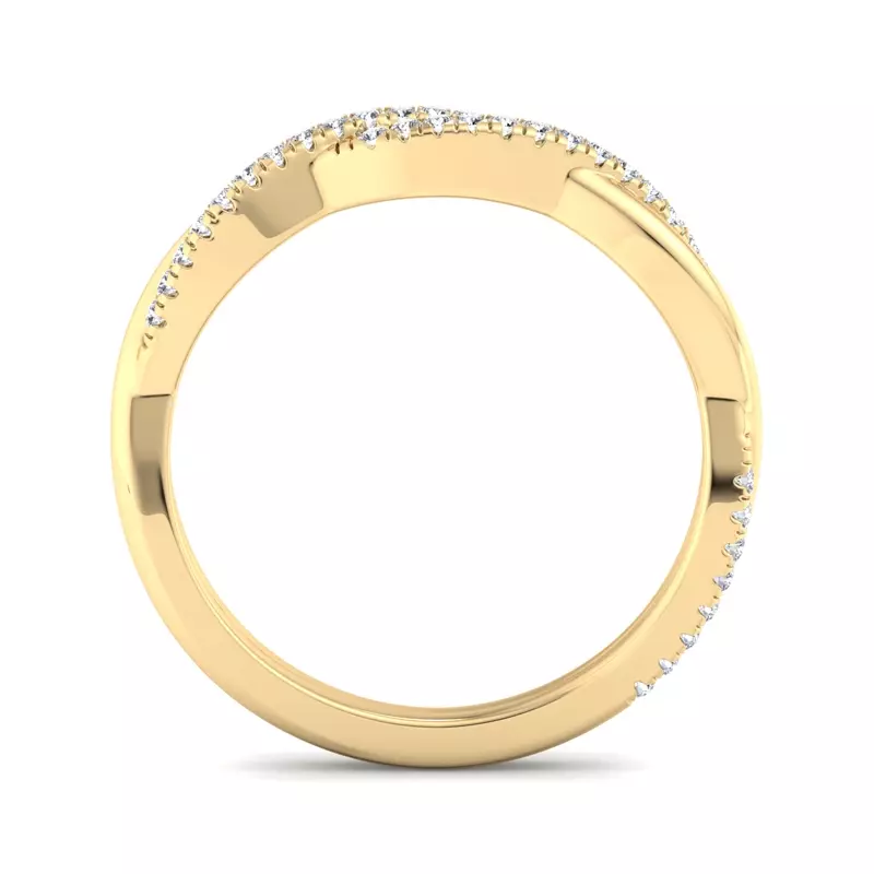 14K Yellow Gold Jimena Twisted Pave Band