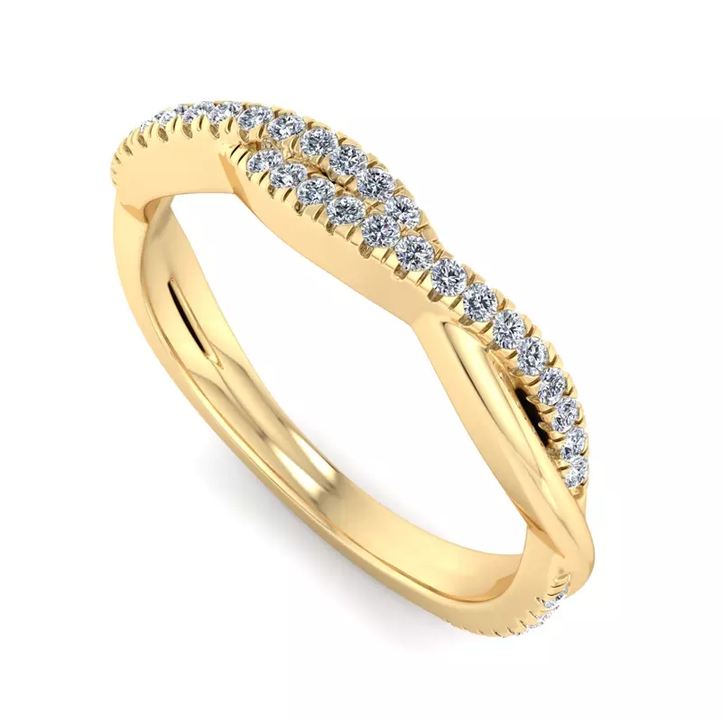 14K Yellow Gold Jimena Twisted Pave Band
