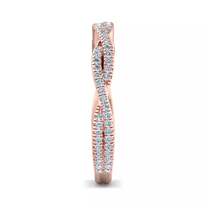 14K Rose Gold Jessica Twisted Pave Band