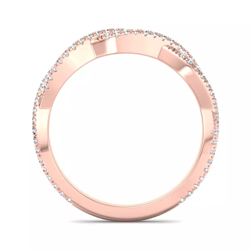 14K Rose Gold Jessica Twisted Pave Band