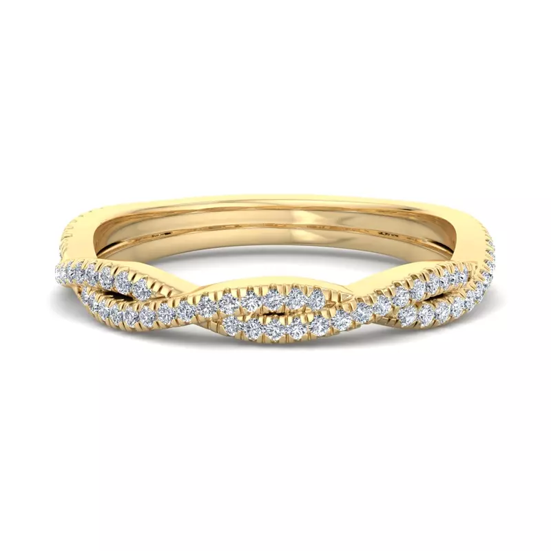 14K Yellow Gold Jessica Twisted Pave Band