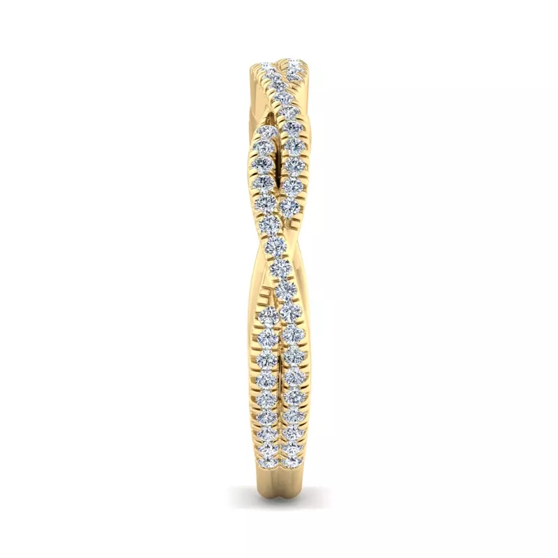 14K Yellow Gold Jessica Twisted Pave Band