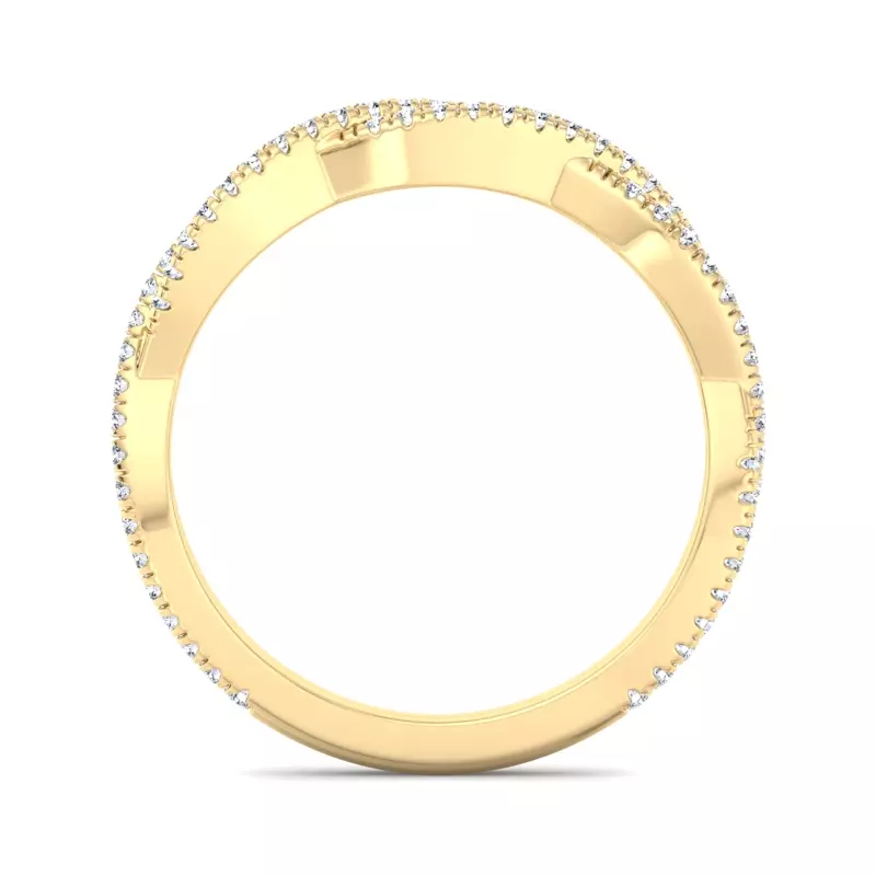 14K Yellow Gold Jessica Twisted Pave Band
