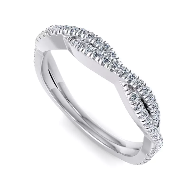 14K White Gold Elaine Pave Band