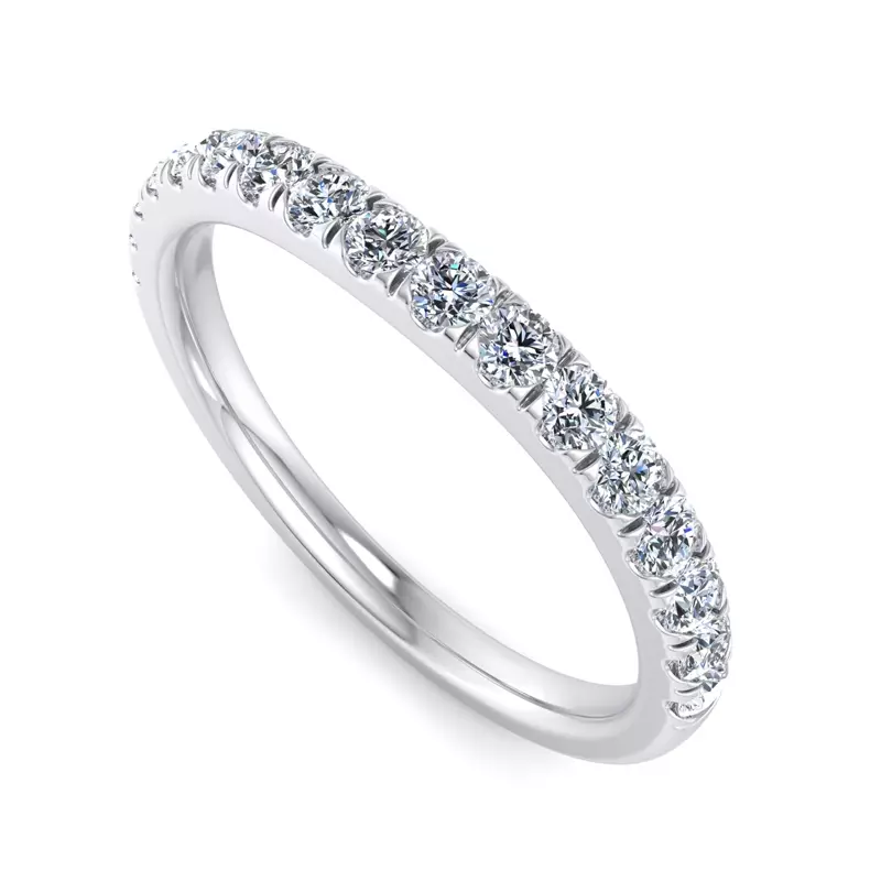14K White Gold Eve Pave Band
