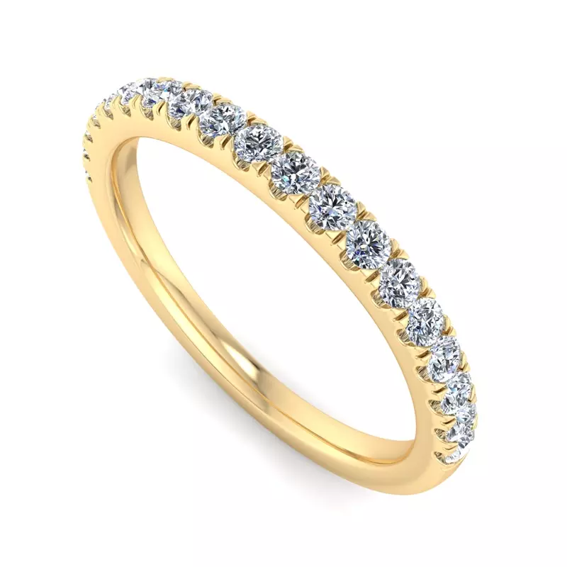 14K Yellow Gold Oaklee Pave Band
