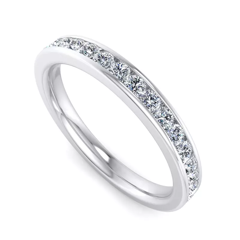 14K White Gold Lyra Pave Band