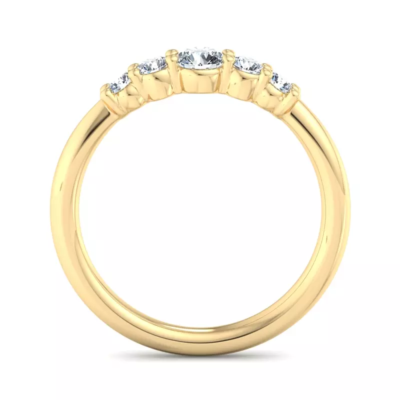 14K Yellow Gold Madelynn Graduating 5-Stone Band