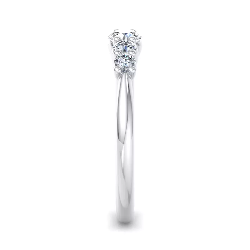 18K White Gold Madelynn Graduating 5-Stone Band