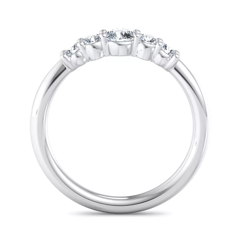 18K White Gold Madelynn Graduating 5-Stone Band