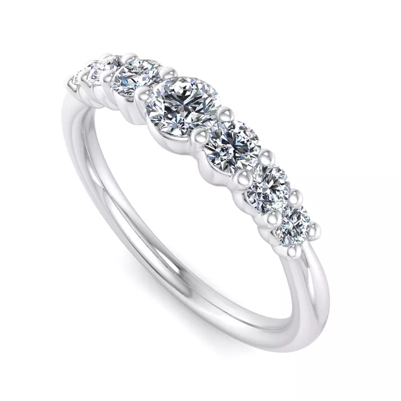 14K White Gold Angel Band