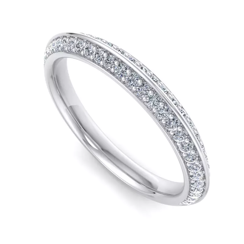 14K White Gold Raya Pave Band