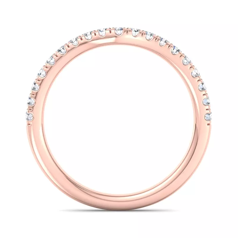 14K Rose Gold Jaliyah Curved Pavé Band