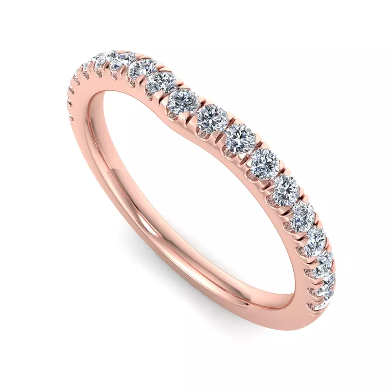 14K Rose Gold Jaliyah Curved Pavé Band