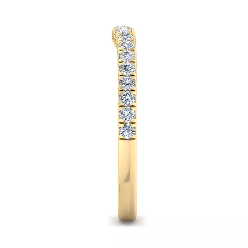 14K Yellow Gold Jaliyah Curved Pavé Band