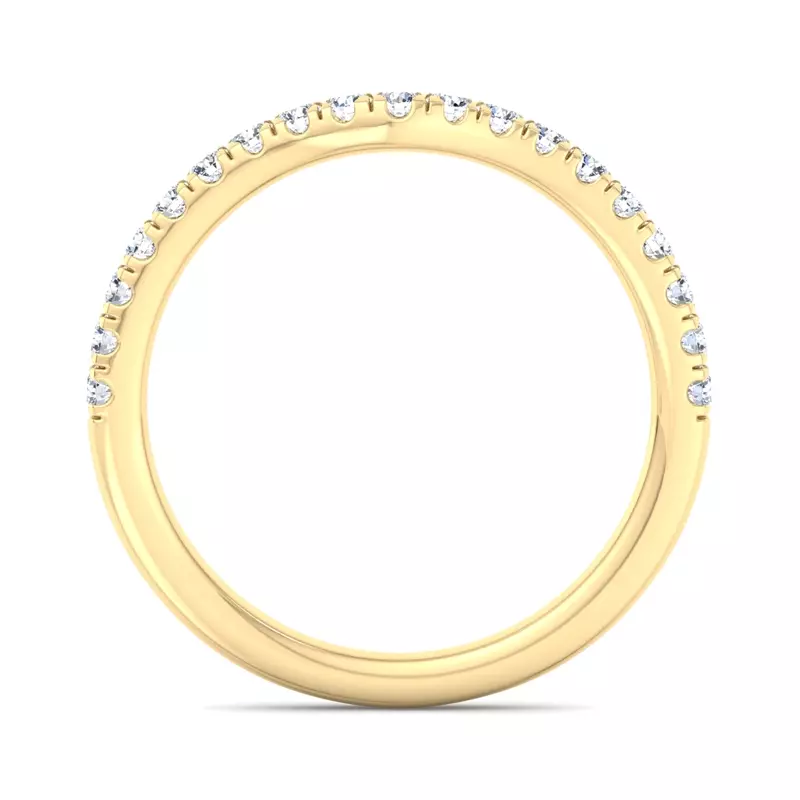 14K Yellow Gold Jaliyah Curved Pavé Band