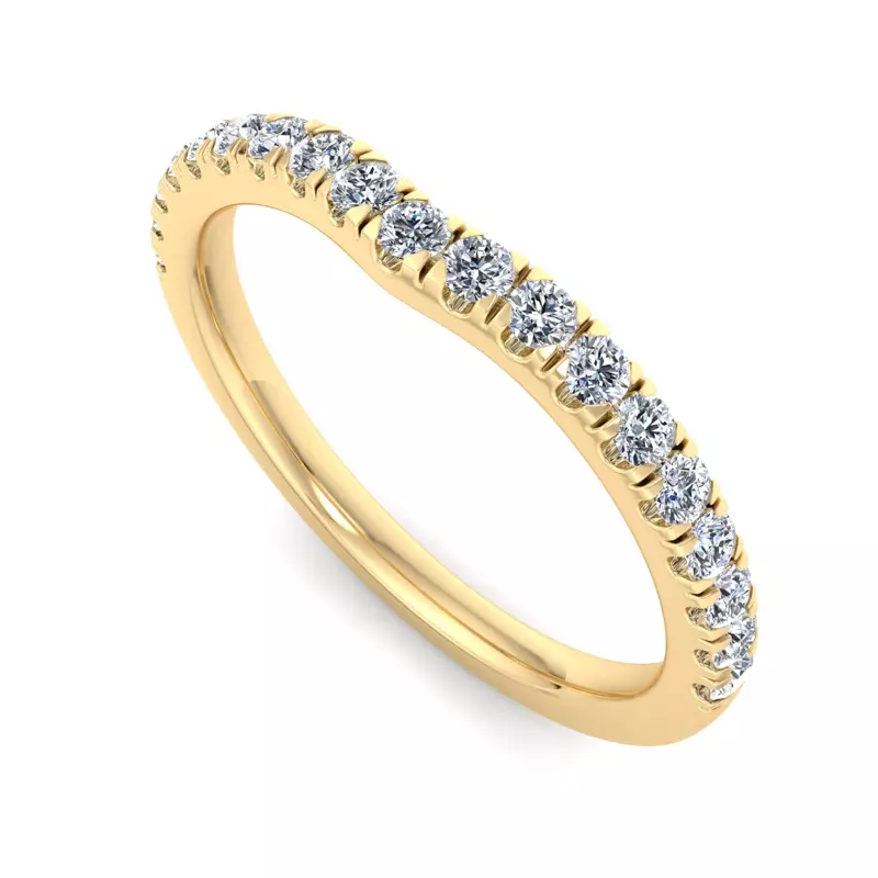 14K Yellow Gold Jaliyah Curved Pavé Band