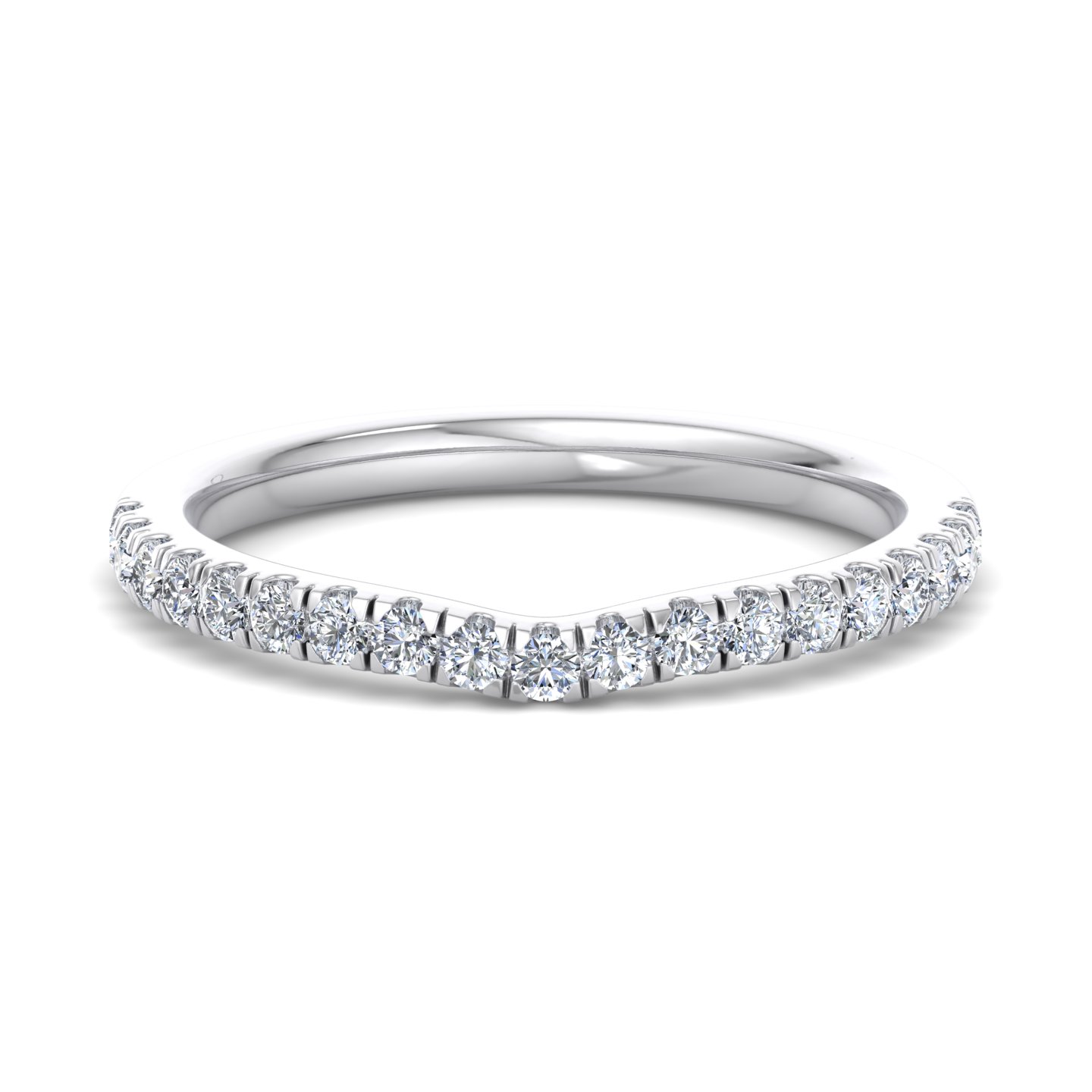 18K White Gold Jaliyah Curved Pavé Band