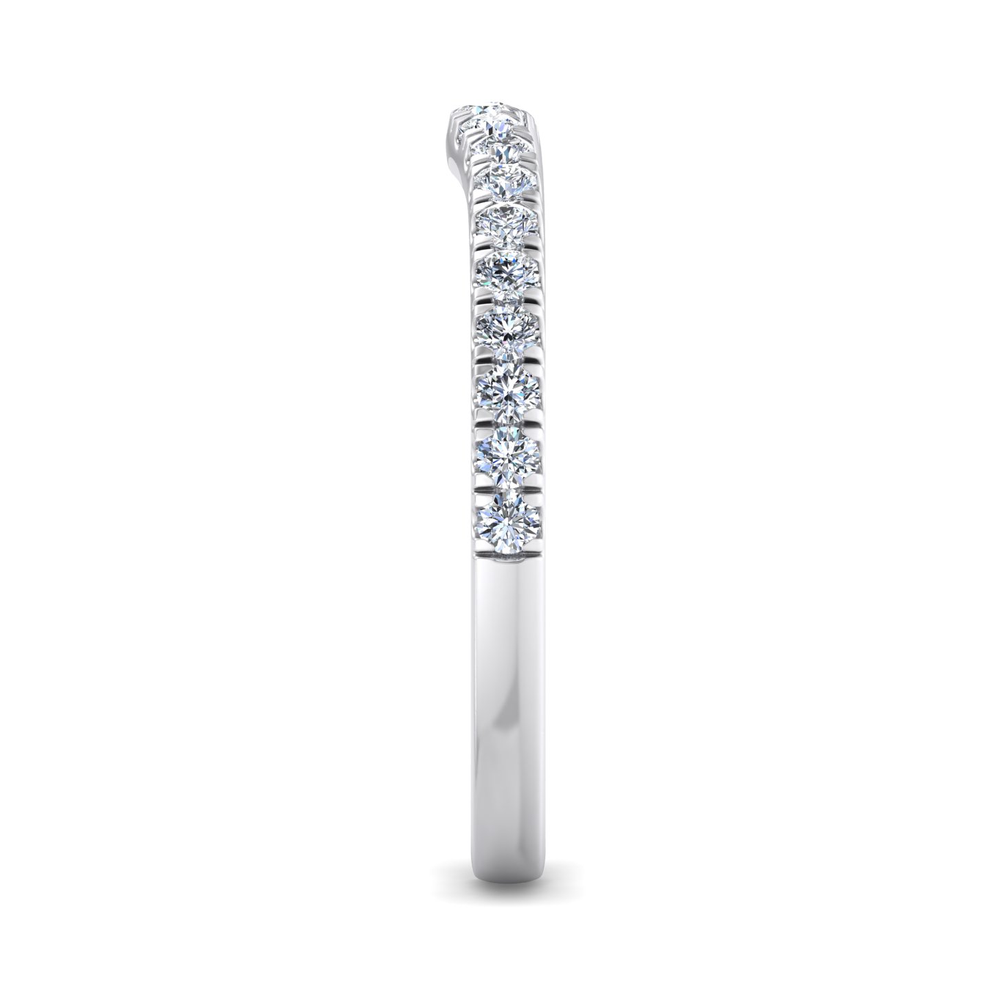 18K White Gold Jaliyah Curved Pavé Band