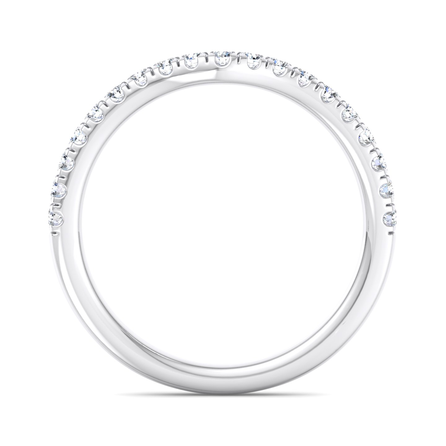 18K White Gold Jaliyah Curved Pavé Band