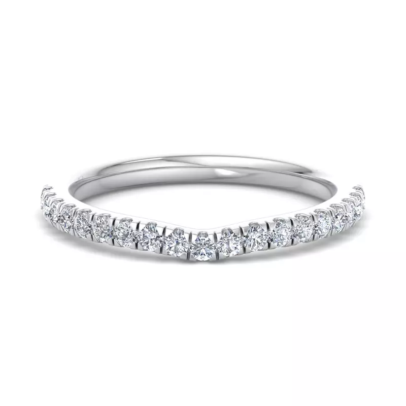 Platinum Jaliyah Curved Pavé Band