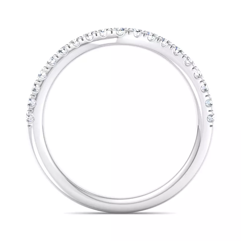 Platinum Jaliyah Curved Pavé Band