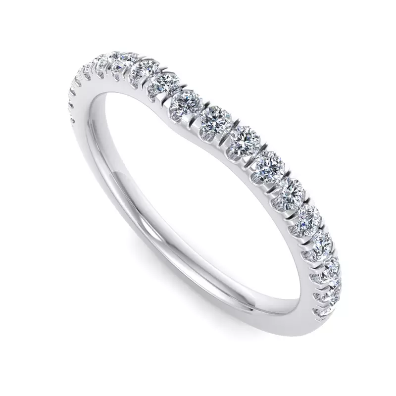 Platinum Jaliyah Curved Pavé Band