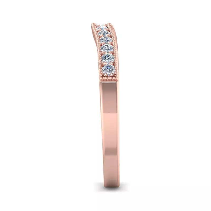 14K Rose Gold Xiamora Pavé And Migraing Curved Band