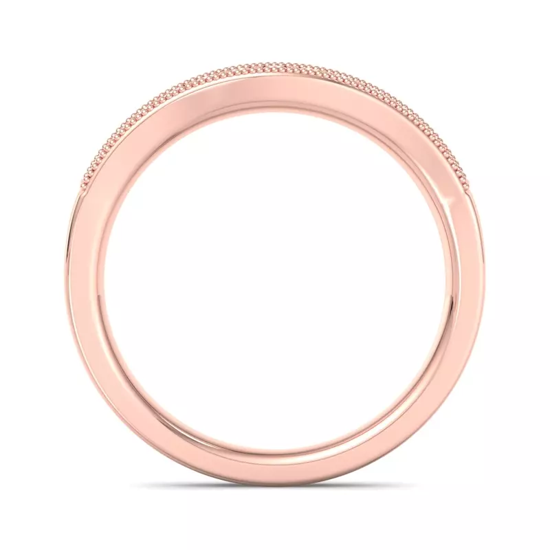 14K Rose Gold Xiamora Pavé And Migraing Curved Band