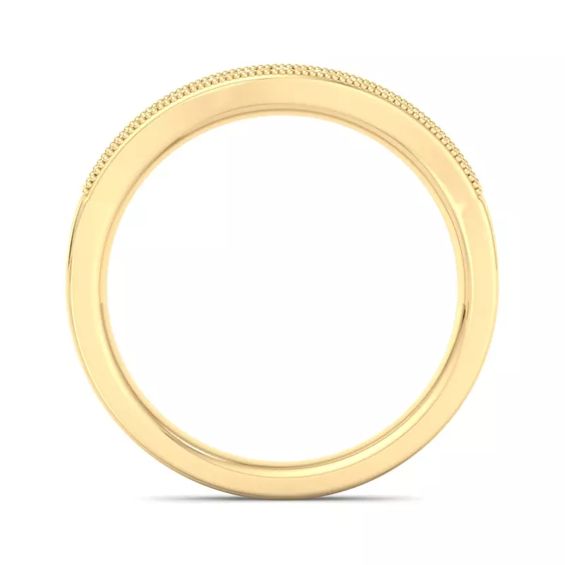 18K Yellow Gold Xiamora Pavé And Migraing Curved Band