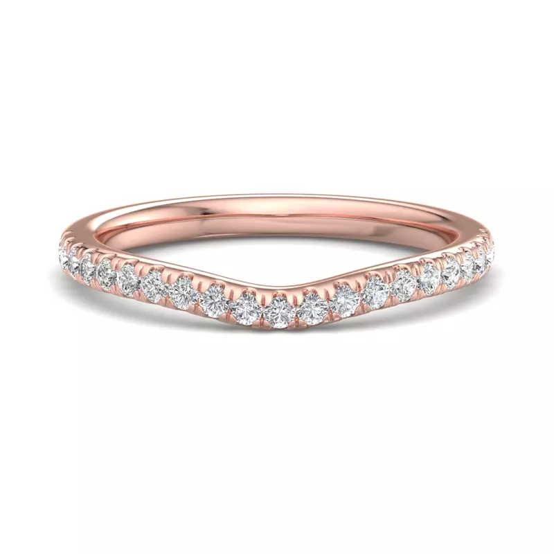 14K Rose Gold Sylvie Curved Pavé Band