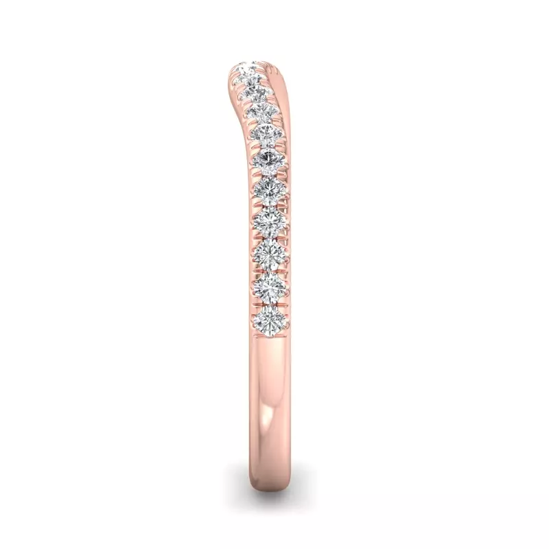 14K Rose Gold Sylvie Curved Pavé Band