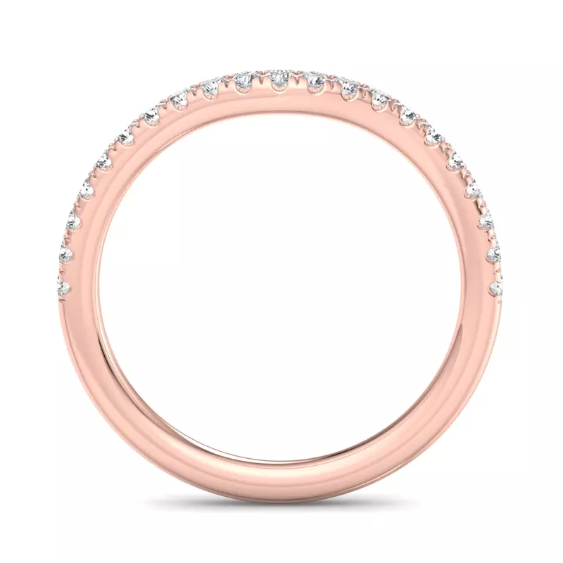 14K Rose Gold Sylvie Curved Pavé Band