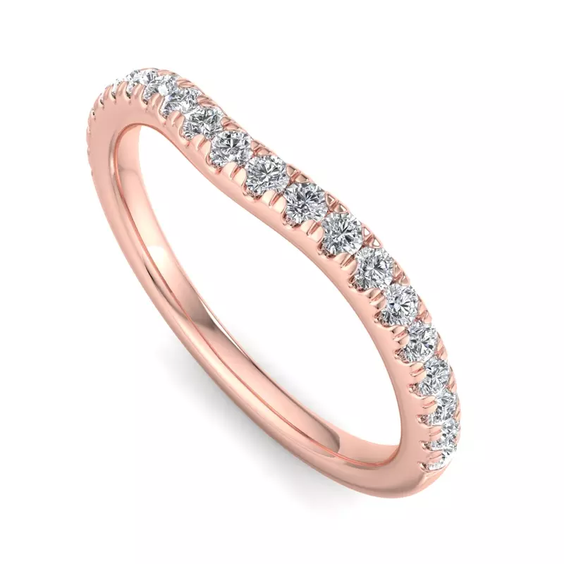 14K Rose Gold Sylvie Curved Pavé Band