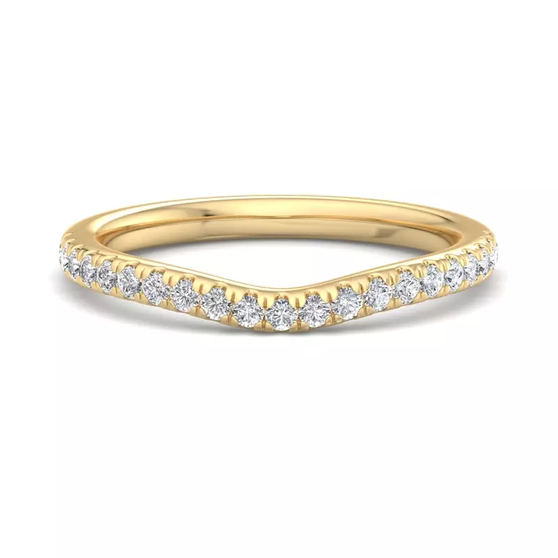 14K Yellow Gold Sylvie Curved Pavé Band