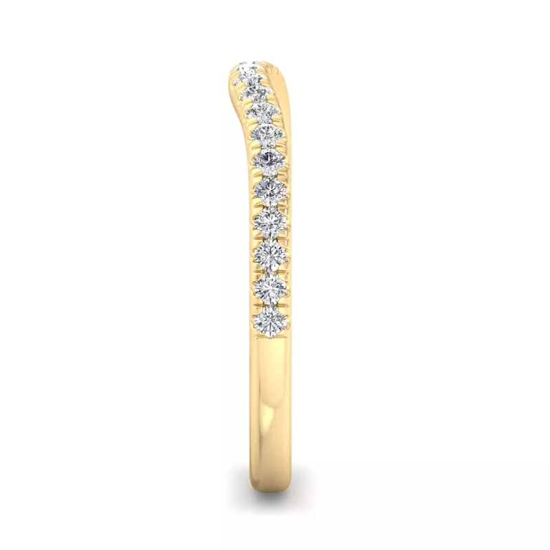 14K Yellow Gold Sylvie Curved Pavé Band