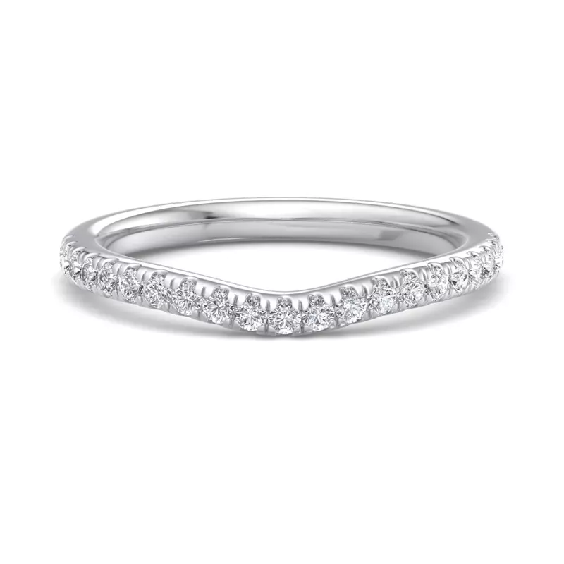 Platinum Sylvie Curved Pavé Band