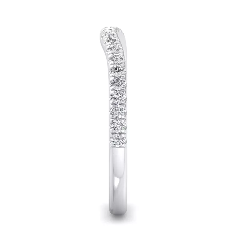 Platinum Sylvie Curved Pavé Band