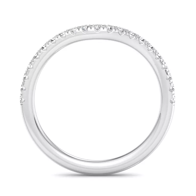 Platinum Sylvie Curved Pavé Band