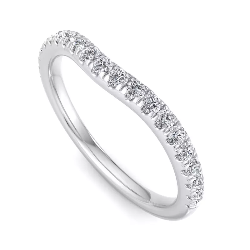 Platinum Sylvie Curved Pavé Band