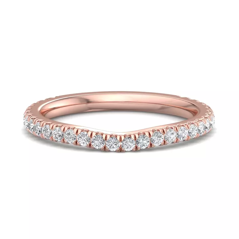 14K Rose Gold Katalina Pavé Curved Band