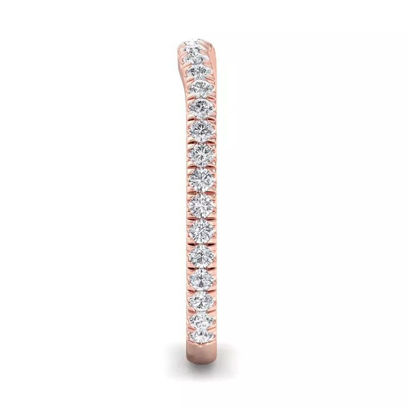 14K Rose Gold Katalina Pavé Curved Band